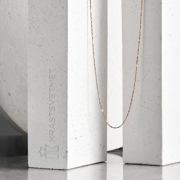 Цепь из красного золота 585, плетение «Шарик-Бочка»